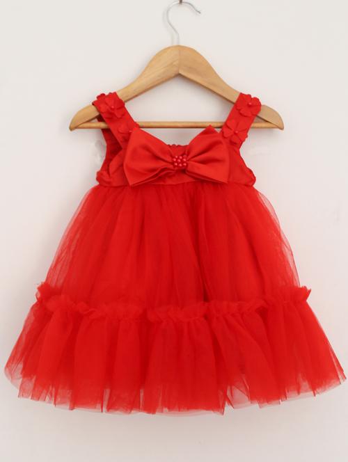 red solid frock - 17738452 - Very Small Image - 1