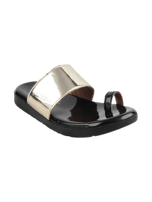 gold synthetic slip on sandals - 17738572 - Very Small Image - 1