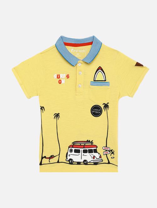 yellow printed tee - 17738924 - Very Small Image - 1