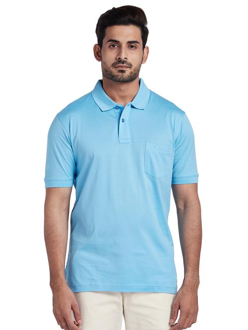 blue solid polo t-shirt - 17739005 - Very Small Image - 1