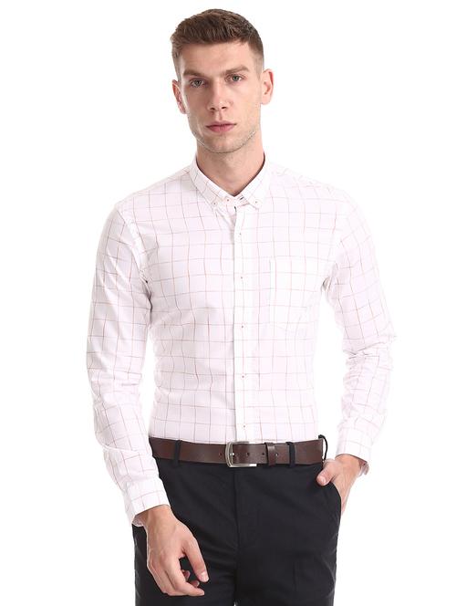 white checkered formal shirt - 17739382 - Very Small Image - 1