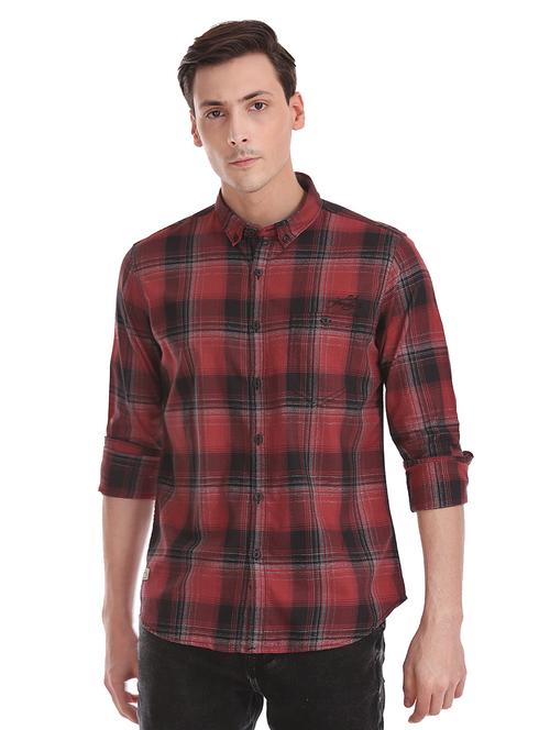 mens checks casual shirt - 17739497 - Very Small Image - 1