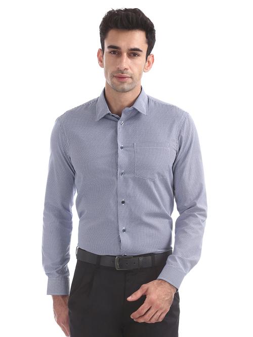 blue checkered formal shirt - 17739581 - Very Small Image - 1