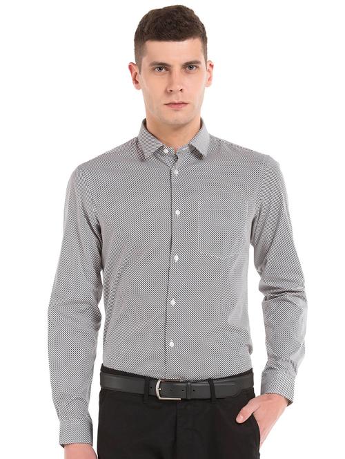 white printed formal shirt - 17739593 - Very Small Image - 1