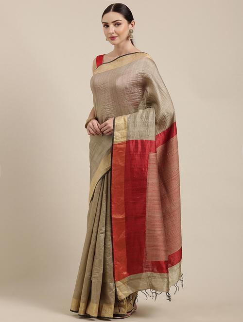 solid bhagalpuri saree with blouse - 17740330 - Very Small Image - 1