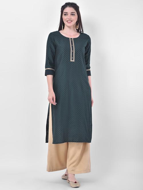 solid embroidered straight kurta - 17740933 - Very Small Image - 1