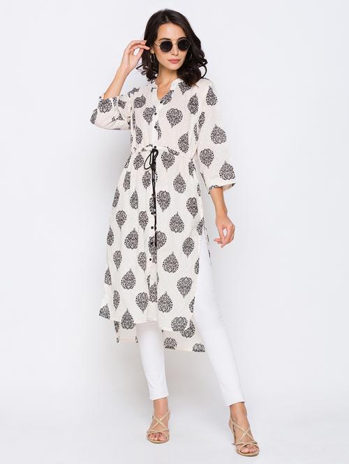 ethnic motif high low kurta - 17742237 - Very Small Image - 1