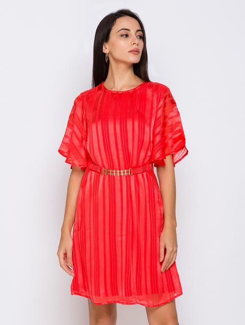 oxy fire red belted dress - 17742260 - Very Small Image - 1