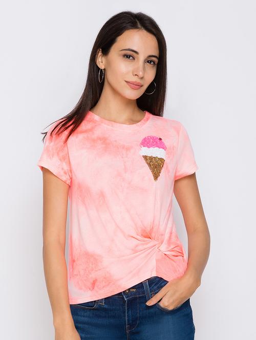 women's all over print round neck t-shirt - 17742280 - Very Small Image - 1