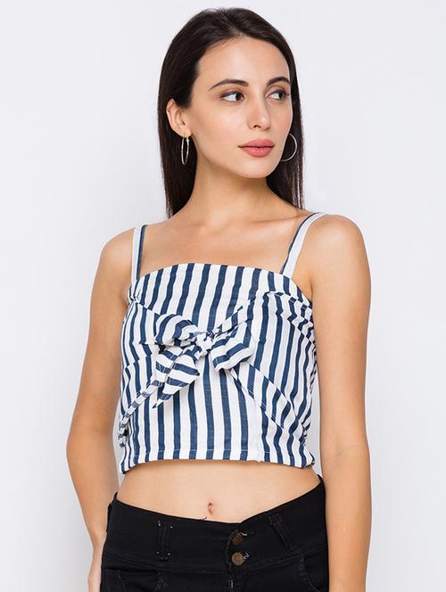 women's crop shoulder strap top - 17742313 - Very Small Image - 1
