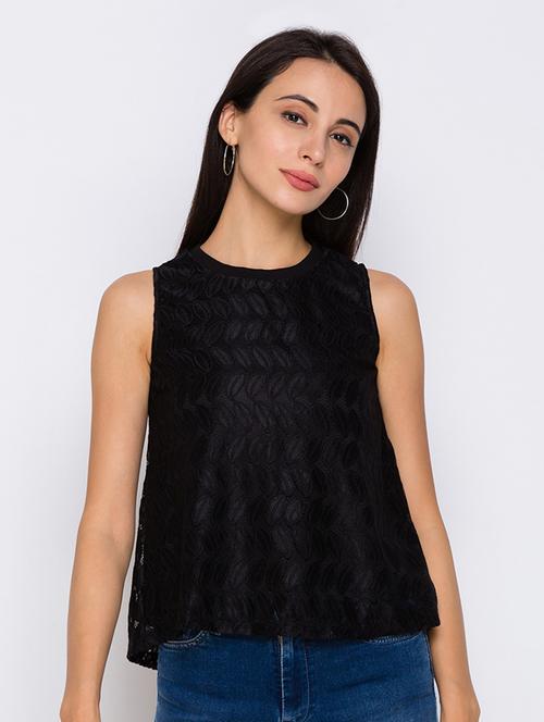 women's a line round neck top - 17742314 - Very Small Image - 1