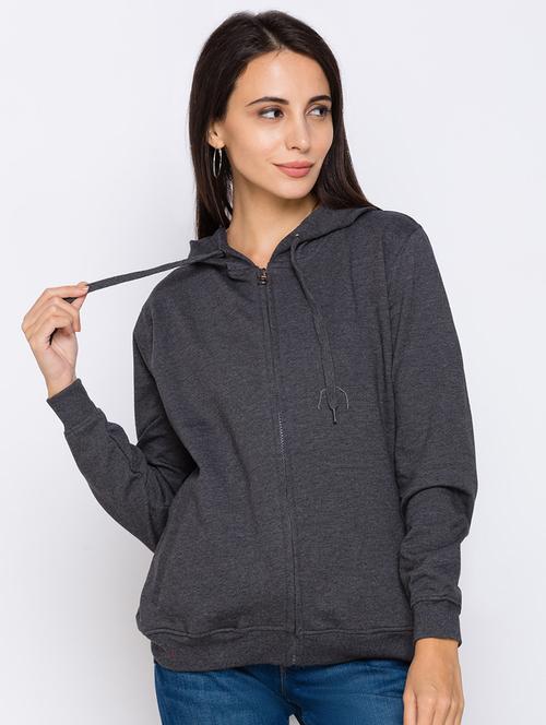 hooded neck solid pullover - 17742330 - Very Small Image - 1