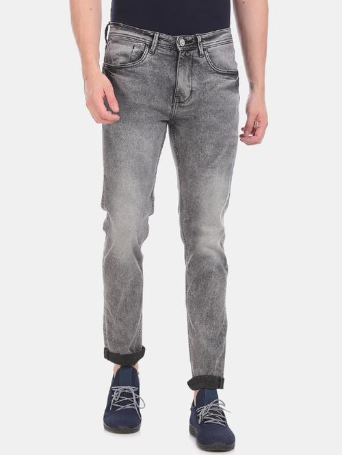 grey heavy washed denim jeans - 17742412 - Very Small Image - 1