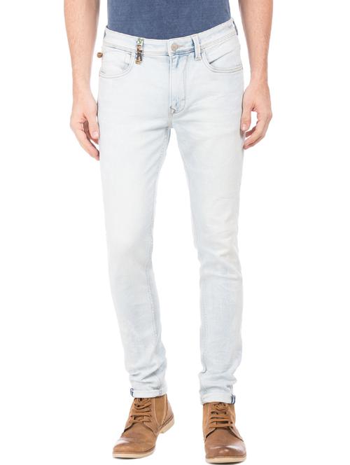 light blue heavy washed denim jeans - 17742446 - Very Small Image - 1