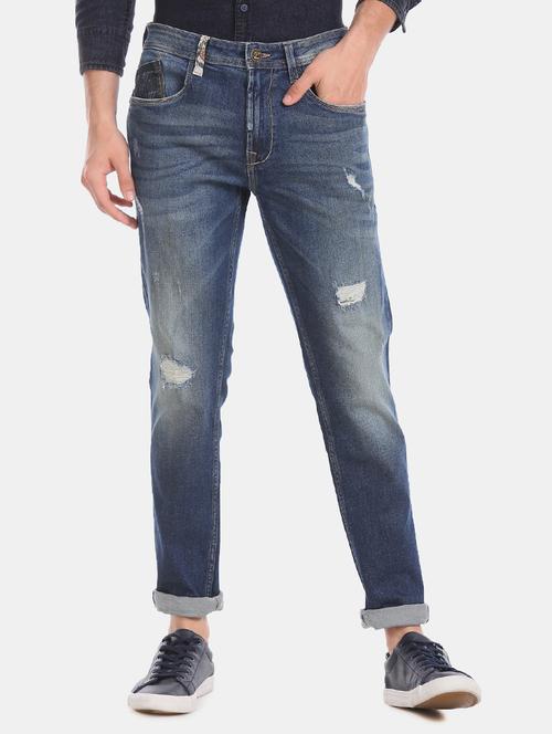 blue distressed denim jeans - 17742458 - Very Small Image - 1