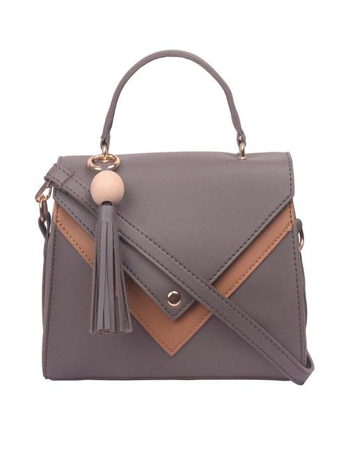 grey leatherette (pu) handbag - 17742661 - Very Small Image - 1