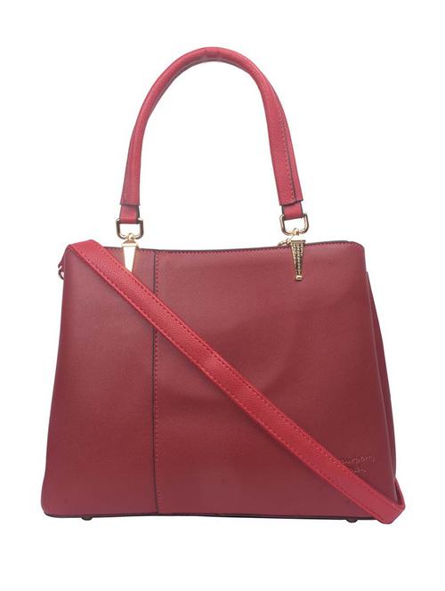 maroon leatherette (pu) handbag - 17742663 - Very Small Image - 1