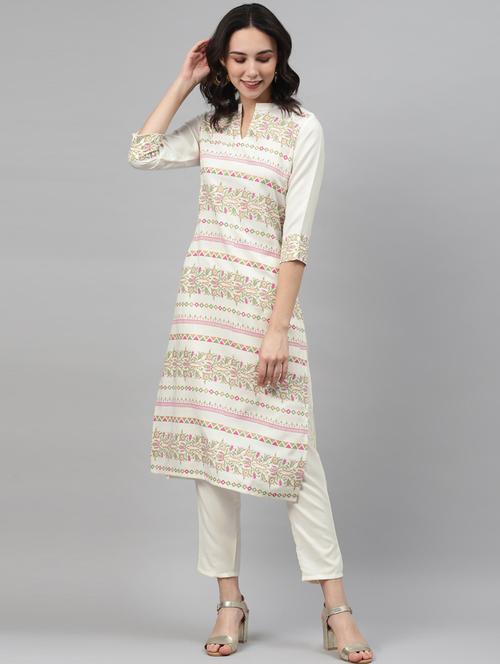 foil printed straight kurta - 17743950 - Very Small Image - 1