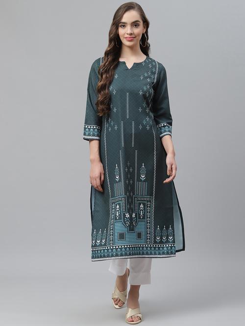 digital printed straight kurta - 17743969 - Very Small Image - 1