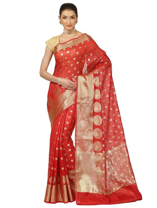 zari work banarasi saree with blouse - 17744064 - Very Small Image - 1