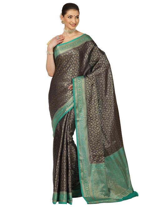 zari work banarasi saree with blouse - 17744080 - Very Small Image - 1