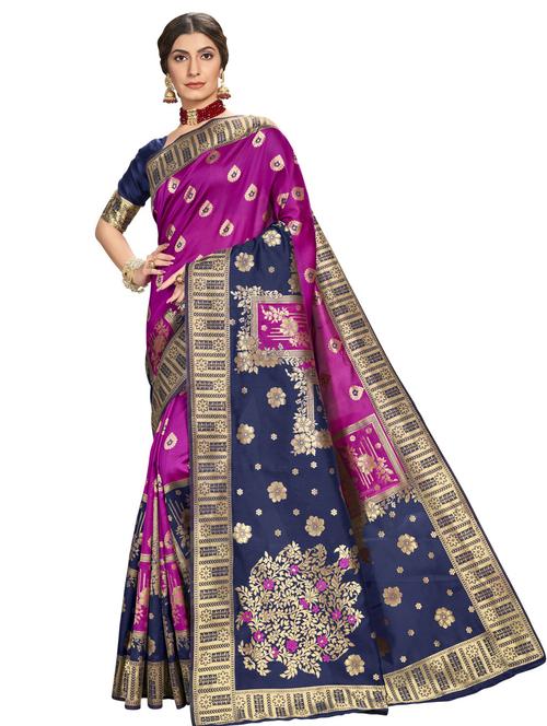 jacquard bordered saree - 17745262 - Very Small Image - 1