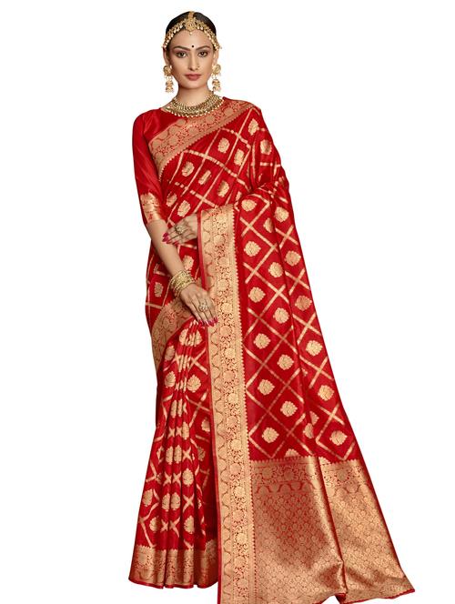 jacquard bordered saree with blouse - 17745273 - Very Small Image - 1