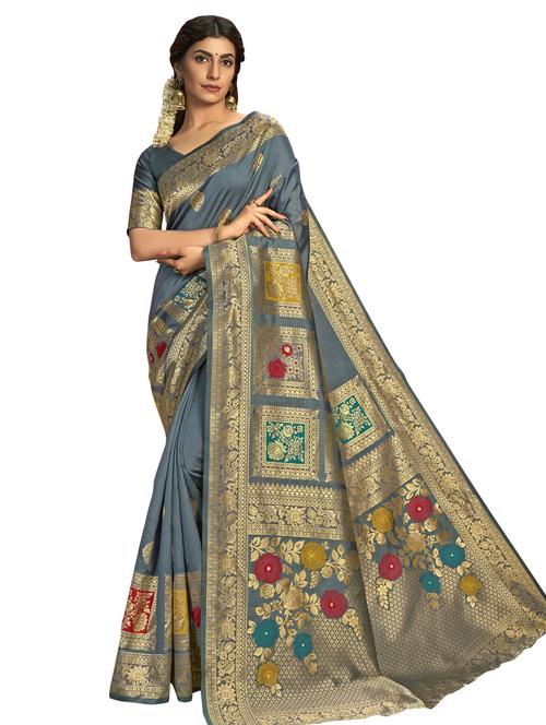 jacquard bordered saree - 17745291 - Very Small Image - 1