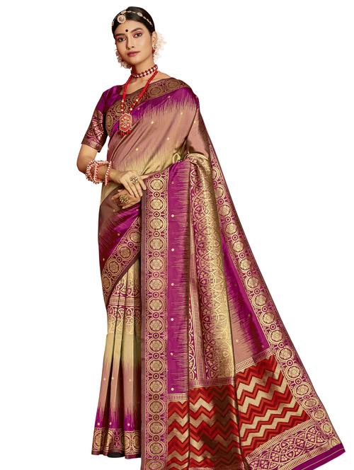 jacquard bordered saree - 17745343 - Very Small Image - 1