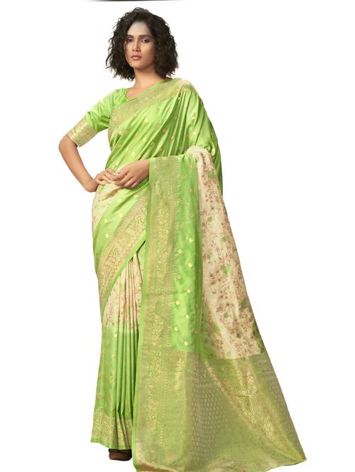 jacquard bordered saree with blouse - 17745356 - Very Small Image - 1