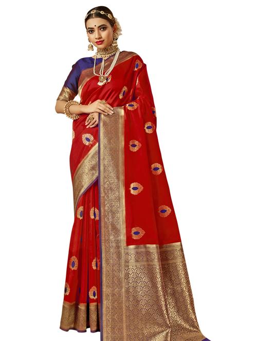 jacquard woven saree with blouse - 17745386 - Very Small Image - 1