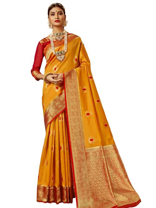 jacquard woven saree with blouse - 17745388 - Very Small Image - 1