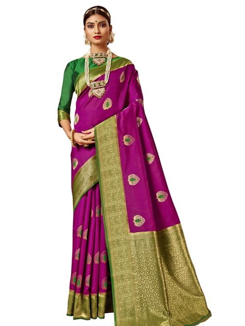 jacquard woven saree with blouse - 17745390 - Very Small Image - 1