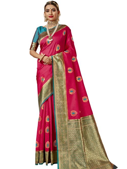 jacquard woven saree with blouse - 17745392 - Very Small Image - 1