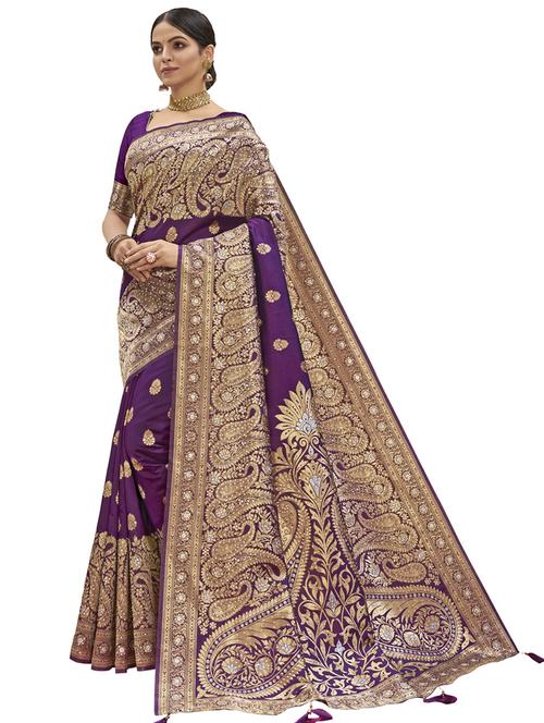 jacquard woven saree with blouse - 17745396 - Very Small Image - 1