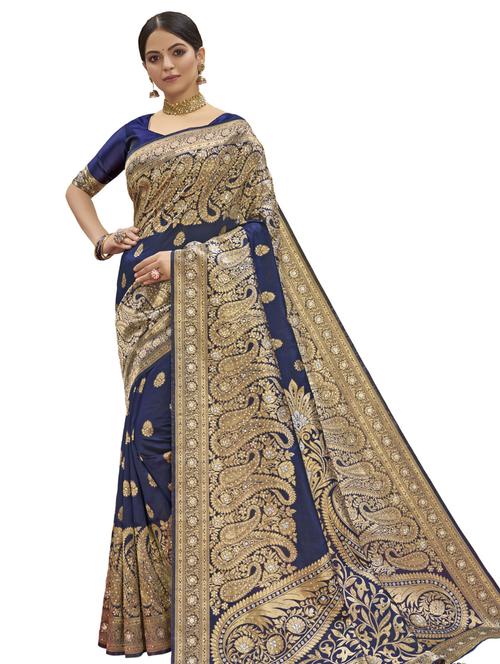 jacquard woven saree with blouse - 17745399 - Very Small Image - 1