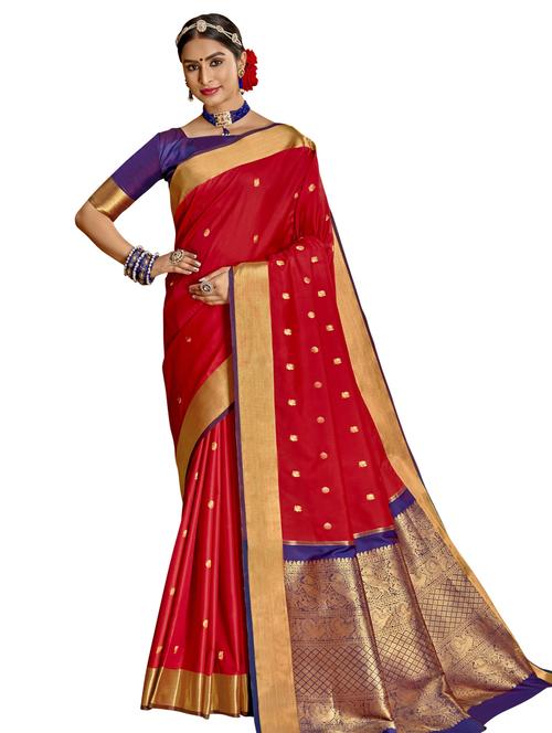 jacquard woven saree with blouse - 17745444 - Very Small Image - 1