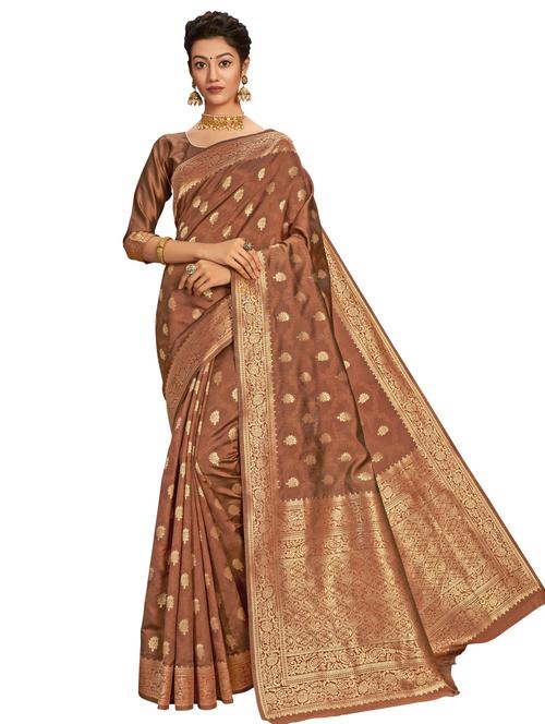 jacquard woven saree with blouse - 17745451 - Very Small Image - 1
