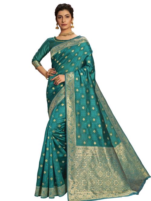 jacquard woven saree with blouse - 17745452 - Very Small Image - 1