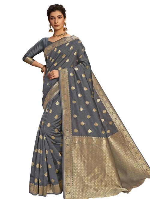 jacquard woven saree with blouse - 17745456 - Very Small Image - 1