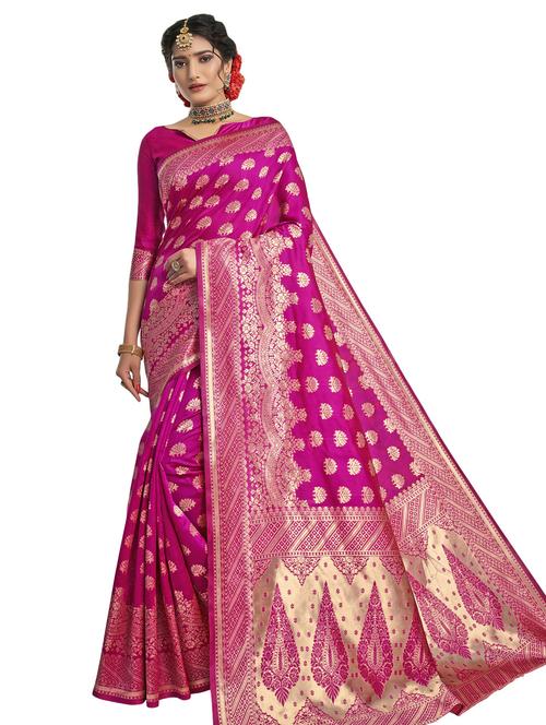 jacquard woven saree with blouse - 17745461 - Very Small Image - 1