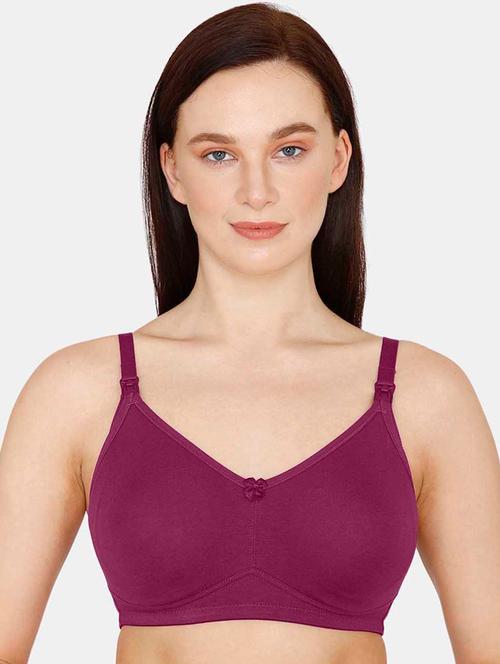 purple cotton maternitynursing bra - 17745541 - Very Small Image - 1