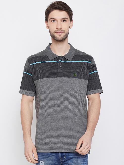 grey striped polo t-shirt - 17745644 - Very Small Image - 1