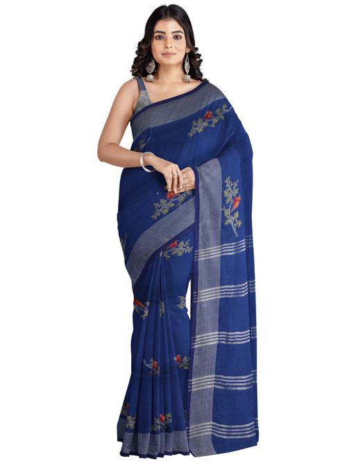 floral handloom saree - 17745823 - Very Small Image - 1