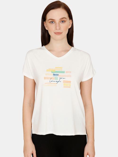 v neck printed tee - 17746252 - Very Small Image - 1