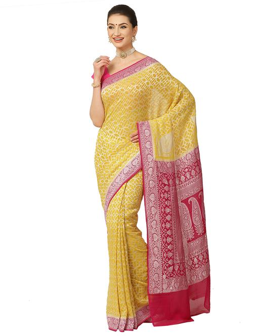 zari work banarasi saree with blouse - 17748096 - Very Small Image - 1