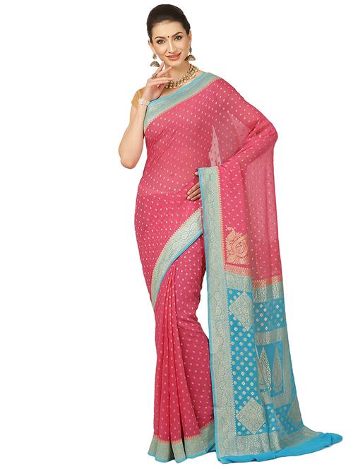 zari work banarasi saree with blouse - 17748097 - Very Small Image - 1