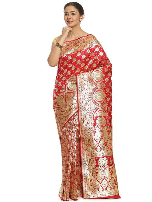 zari work kanjivaram saree with blouse - 17748119 - Very Small Image - 1