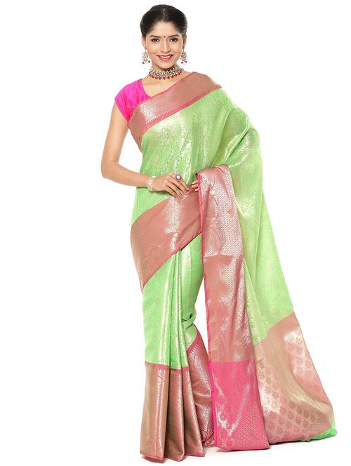 zari work kanjivaram saree with blouse - 17748144 - Very Small Image - 1