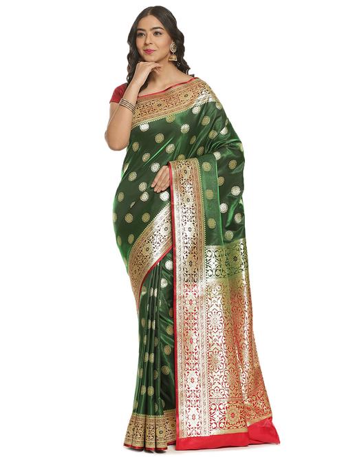 zari work banarasi saree with blouse - 17748183 - Very Small Image - 1